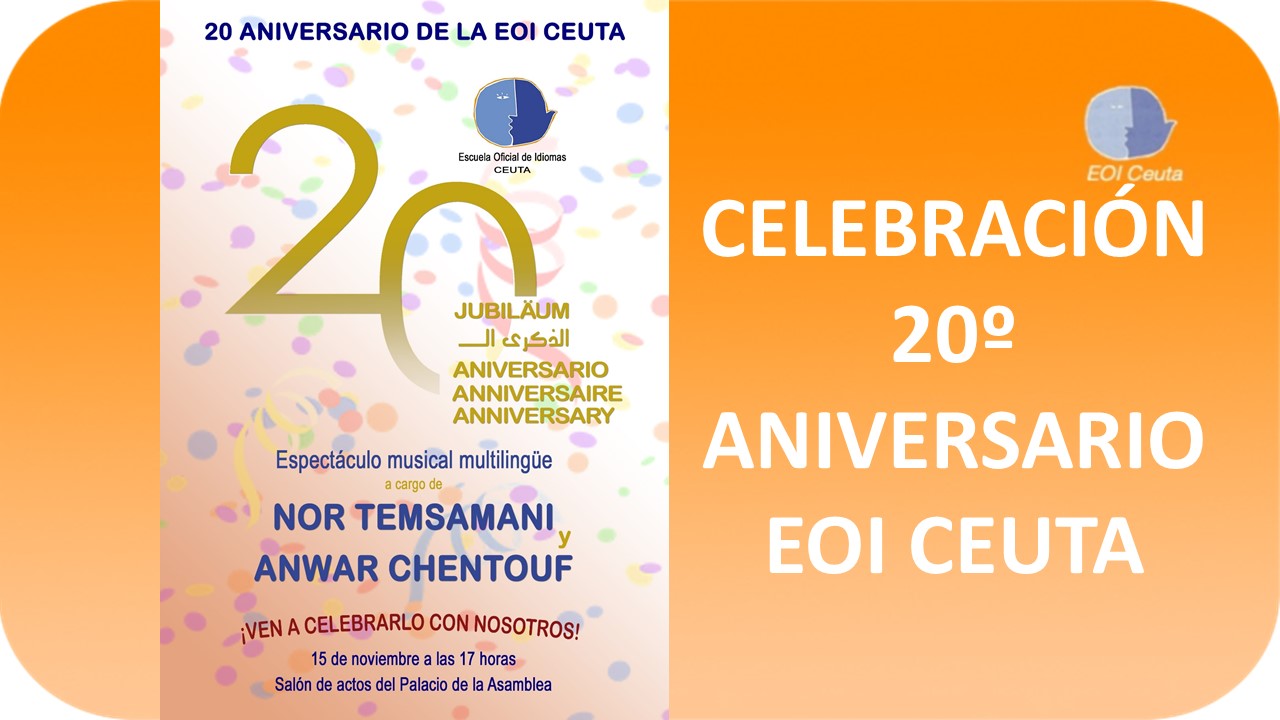 Cartel del 20º aniversario EOI Ceuta