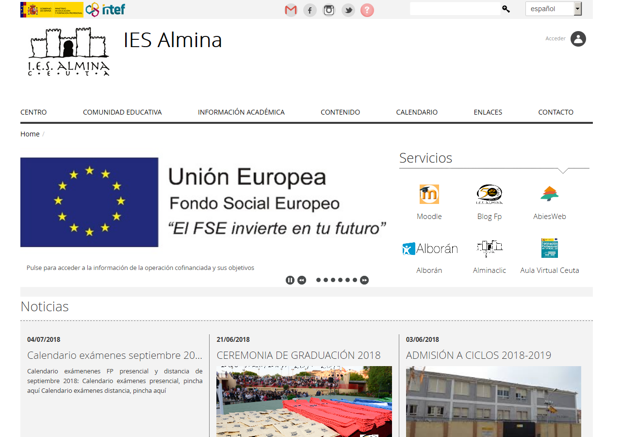 Página web del IES Almina